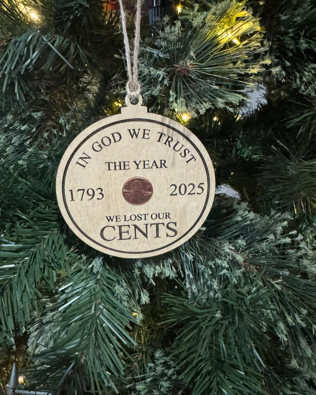 The year we lost our cents | Moment in history | Ornament | Penny included | Laser engraved